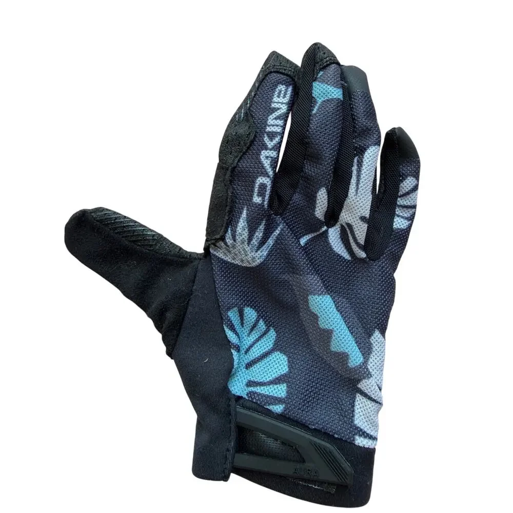 Dakine Aura Women's Full Finger Mountain Bike Gloves Small 6.5 Blue Floral MTB